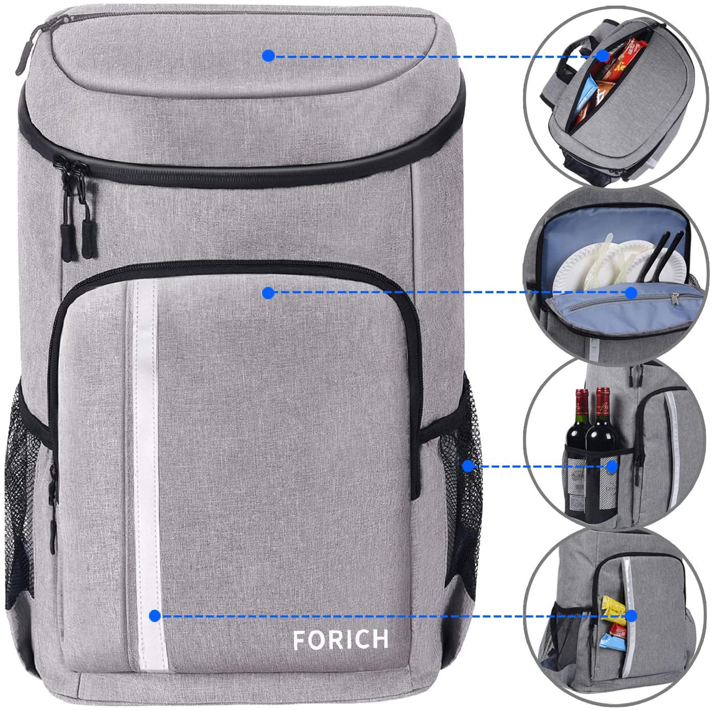 Premium Leakproof Insulated Backpack Cooler - Lightweight Waterproof Bag for Men & Women - Perfect for Beach, Picnics, Camping & Hiking - Holds 30 Cans!