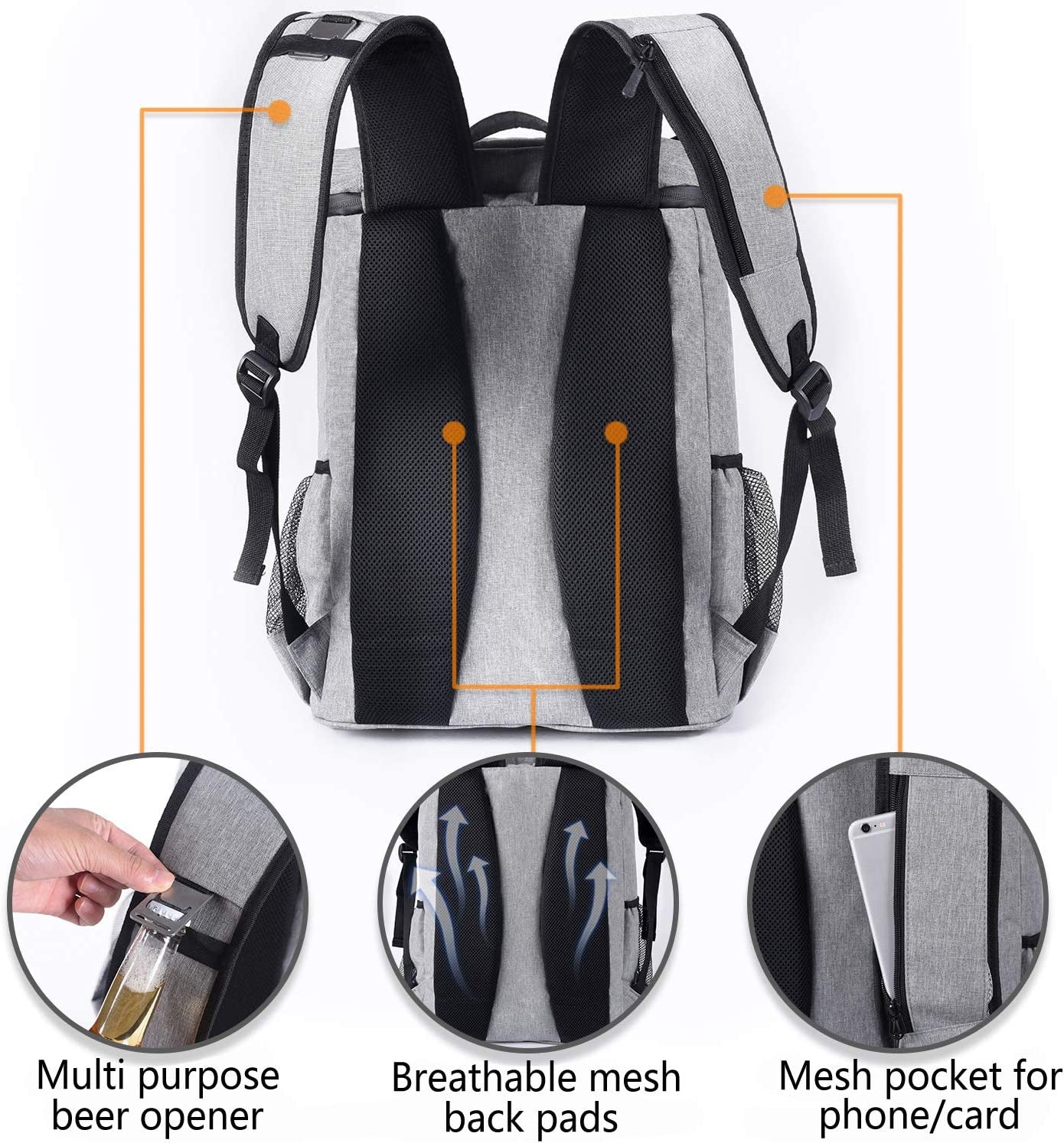 Premium Leakproof Insulated Backpack Cooler - Lightweight Waterproof Bag for Men & Women - Perfect for Beach, Picnics, Camping & Hiking - Holds 30 Cans!