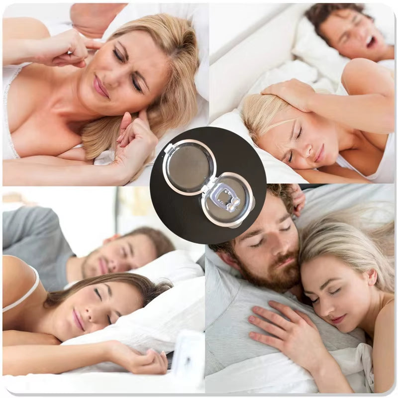 Magnetic Snore Stopper Ring Silicone 1/2/4 Pcs Aid Nasal Dilators Night Easy Breathe anti Device with Case Stop Snore Nose Clip